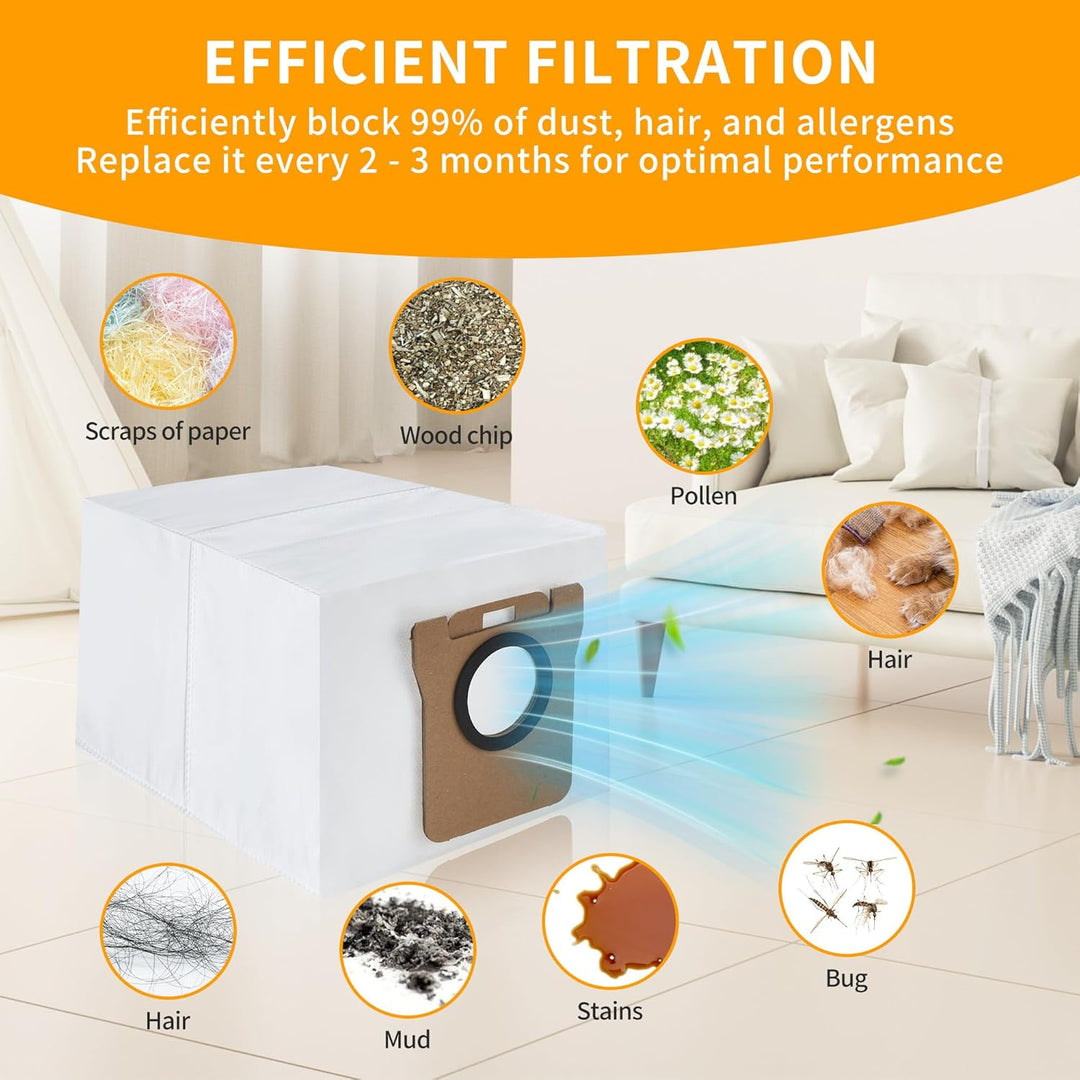 16 Stück Staubbeutel Kompatibel mit Dreame L10s Ultra / L10 Ultra / L20 Ultra, für Xiaomi X10+ / X20