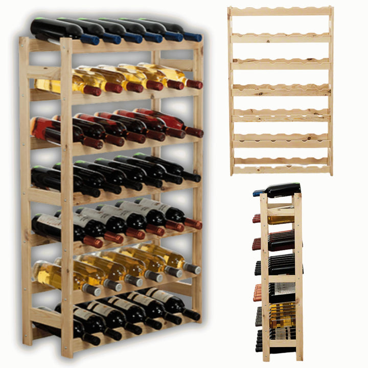 MODO24 Weinregal, Holz, unbehandelt, 63 x 25 x 102 cm, 17-Einheiten 63.0 x 25.0 x 102.0