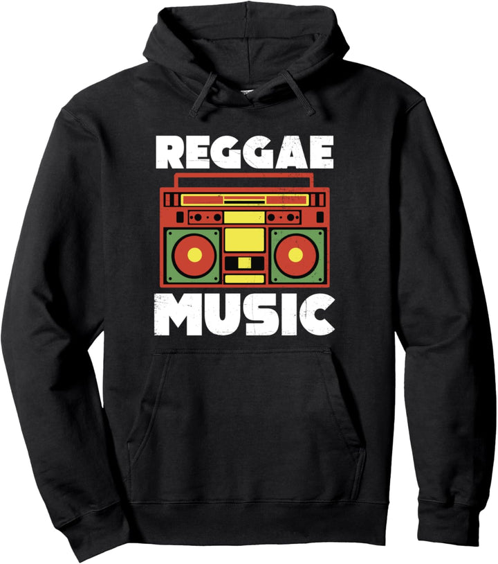 Reggae Music Boombox Vintage Jamaican Pullover Hoodie