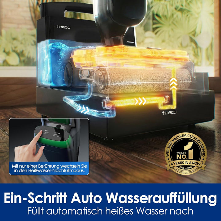 Tineco Floor One Station S9 Artist Nass- & Trockensauger, Auto Wasserbefüllung, 5 L Wassertank, Stre