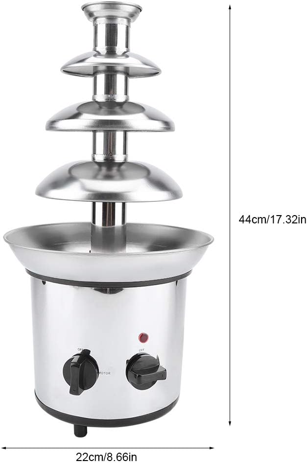 Elektrischer Schokoladenbrunnen 170W, Edelstahl 4 stufiger Schokobrunnen für Kindergeburtstage und