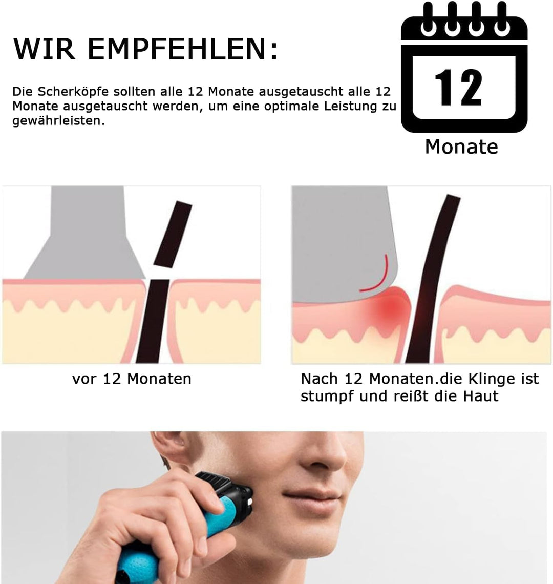 2 Stück 70S Scherkopf Kompatibel mit Braun Series 7, Scherkopf für Braun S7 Elektrorasiererkopf Ersa