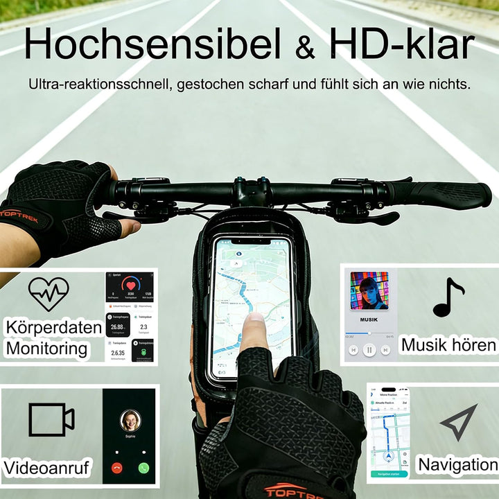 toptrek Fahrrad Rahmentasche Wasserdicht für Smartphone mit Touchscreen Ocker, Ocker