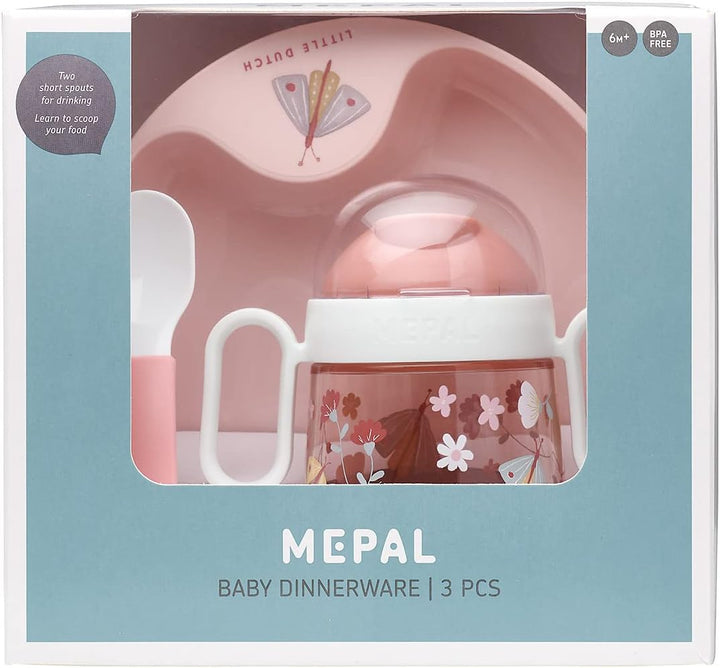Mepal – Baby 3er Geschirrset Mio – Inklusive auslaufsicherem Trinkbecher, Lernteller & Lernlöffel –