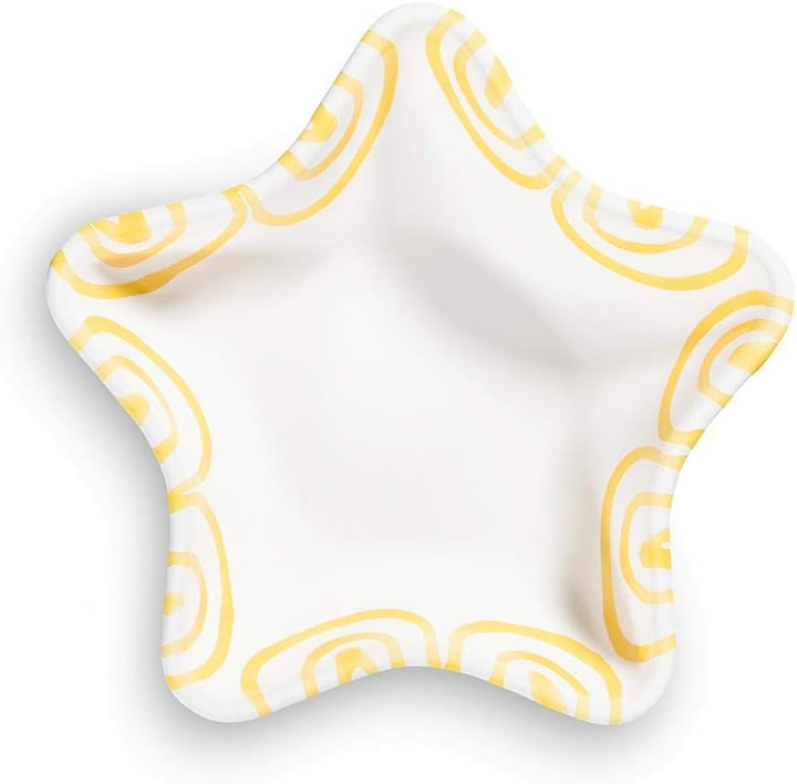 GMUNDNER KERAMIK Sternschale Stella Grösse: l= 14 cm x b= 14 cm x h= 3.9 cm Gelbgeflammt Geschirr, h