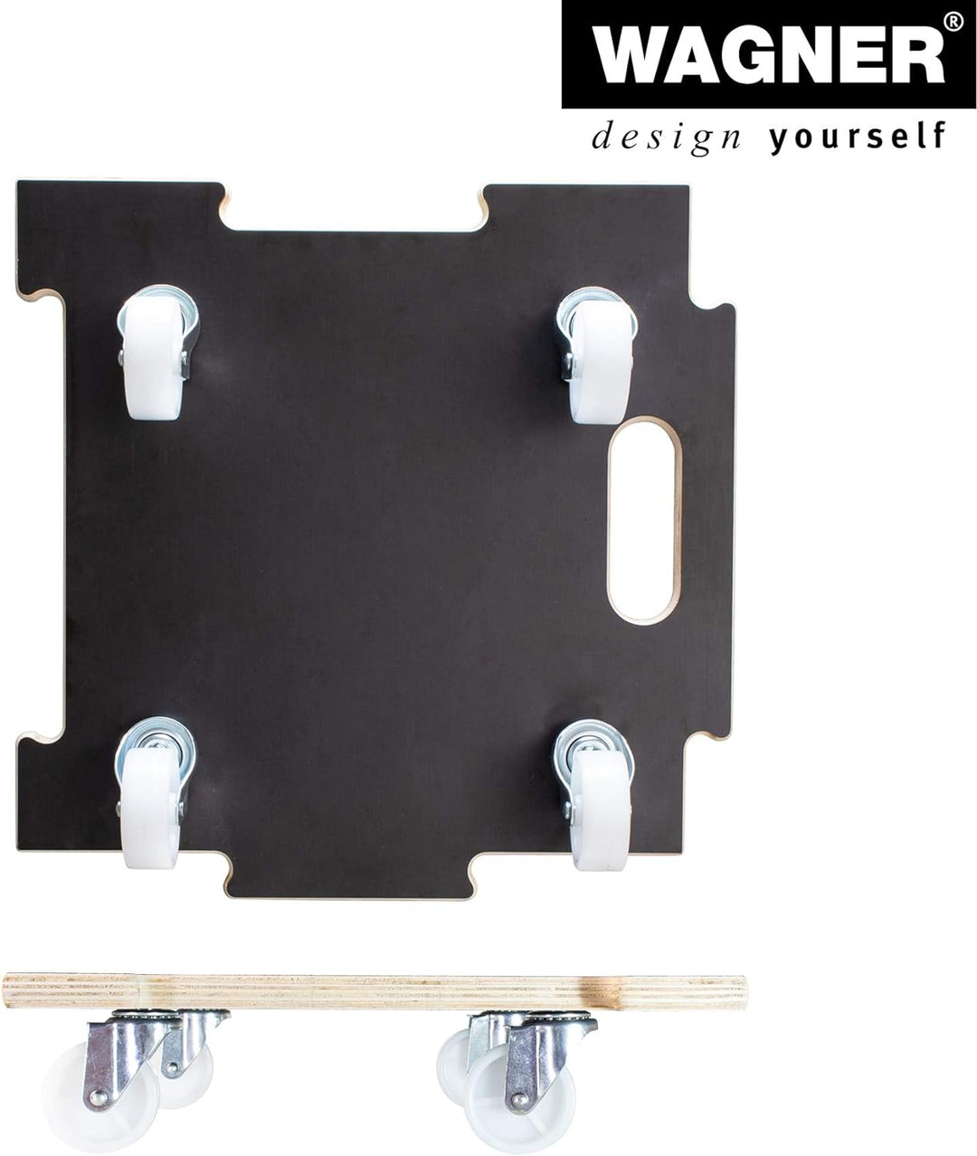 Wagner Pflanzenroller Maxigrip 39 x 39 x 10 cm I Kübelroller f. Aussenbereich + Innenbereich I Trans