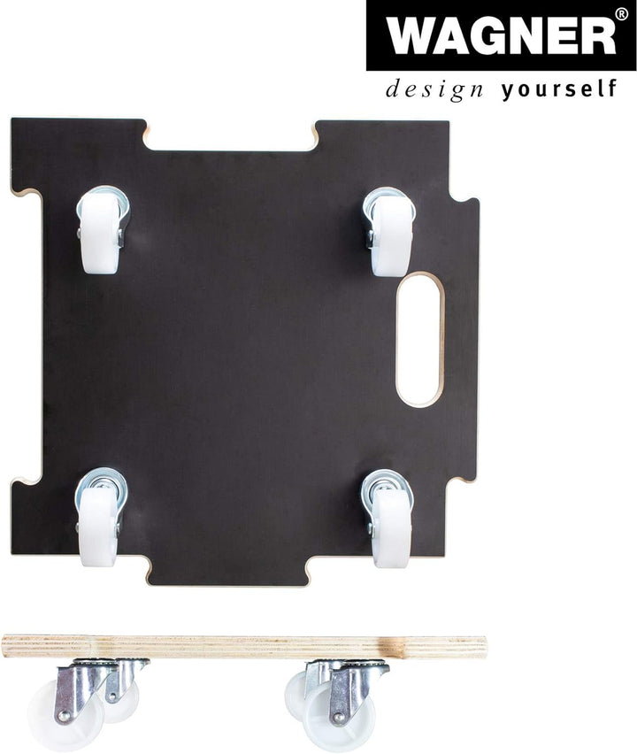 Wagner Pflanzenroller Maxigrip 39 x 39 x 10 cm I Kübelroller f. Aussenbereich + Innenbereich I Trans