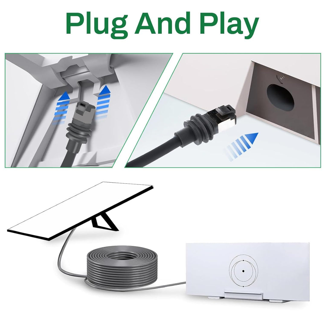 DEWIN Starlink Gen 3 Kabel, Starlink Kabel Wasserdichtes Verlängerungskabel für Aussenbereich (15m)
