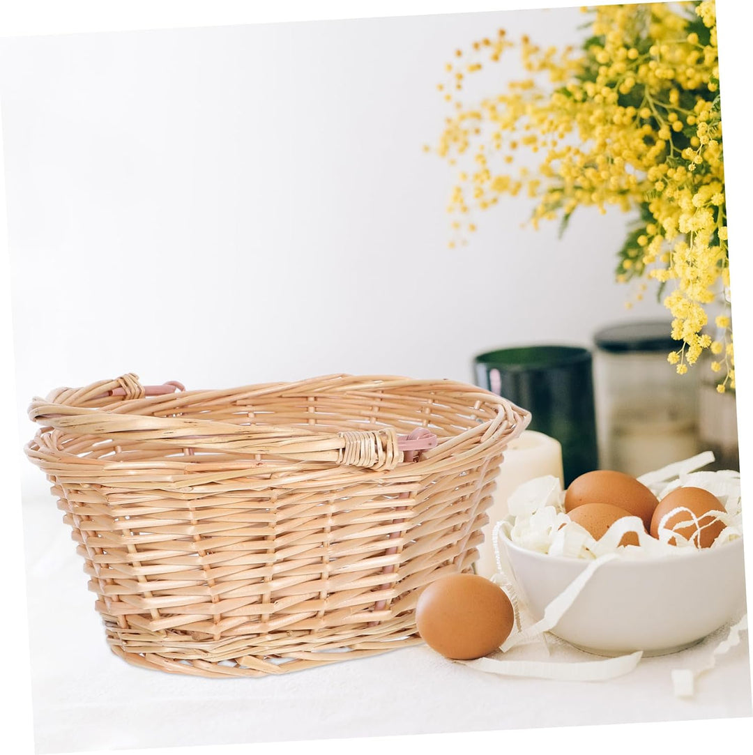 BESPORTBLE Picknick Einkaufskorb Geschenkkorb Obst Und Gemüsekorb Garten Erntekorb Geflochtener Obst