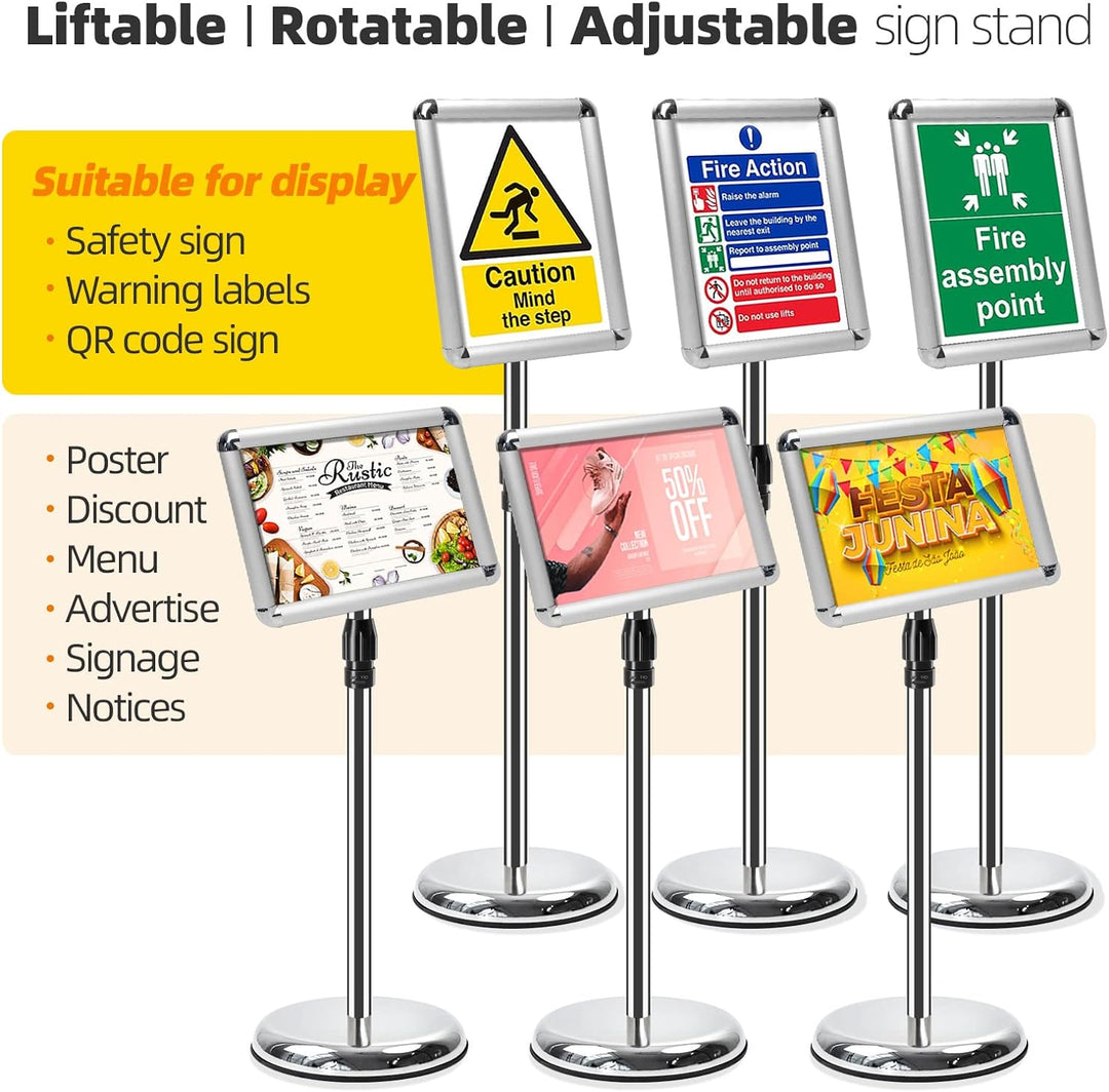 VAIIGO A4 Infoständer Höhenverstellbar Aluminium DIN A4 Plakatständer Informationsständer Präsentati