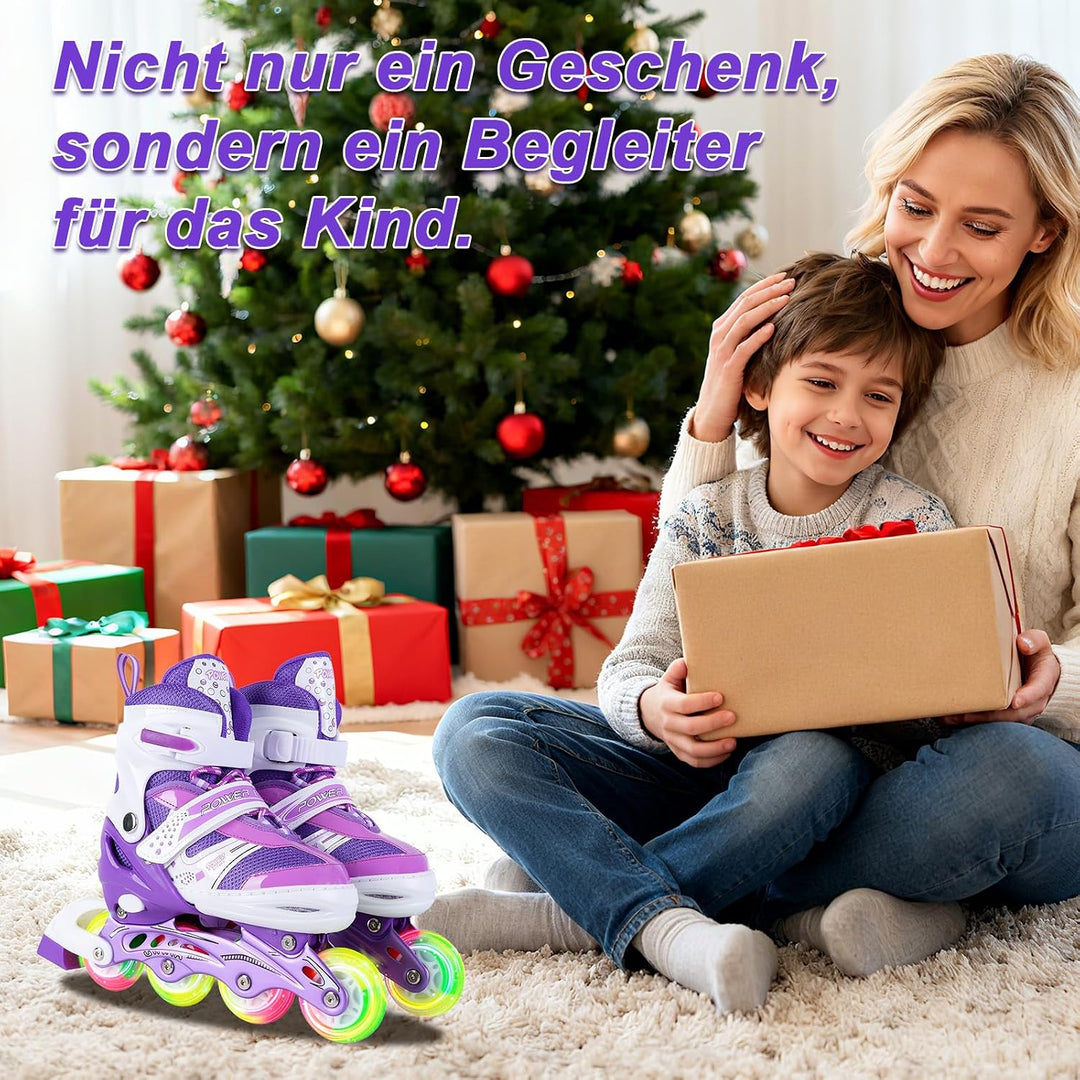 JIFAR Inliner Für Kinder Verstellbare Inline Skates mit Beleuchteten Rädern Rollschuhe Outdoor Schuh