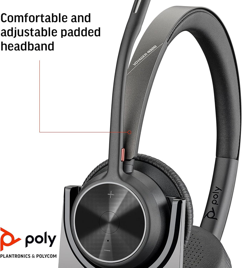 Plantronics Poly – schnurloses Voyager 4320 UC-Headset mit Ladestation (Plantronics) – Kopfhörer mit