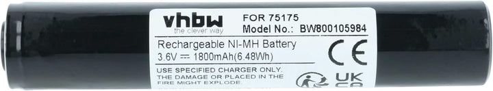 vhbw Akku Ersatz für Pelican Streamlight 75175, 75375 für Taschenlampe Kopflampe (1800 mAh, 3,6 V, N