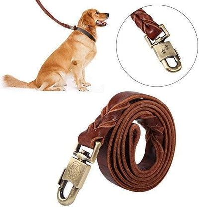 Leder Hundeleine Weiche Leder Hundeleine Brown Genuine Leather Braided Pet Big Dog Training Halsband