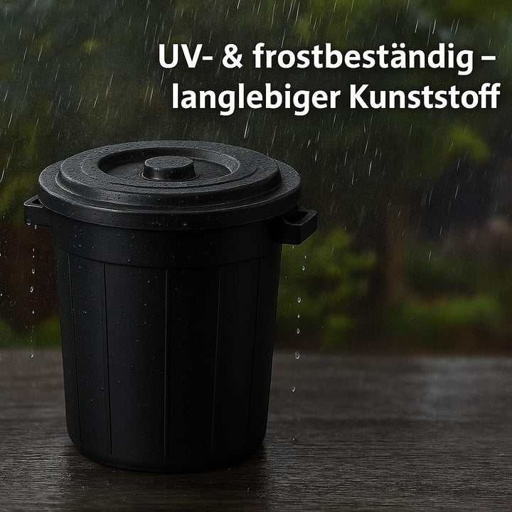 YourCasa Mülltonne 2 x 50L - Mülleimer mit Deckel - Tonne mit Trageriffen für Garten - Futtertonne o