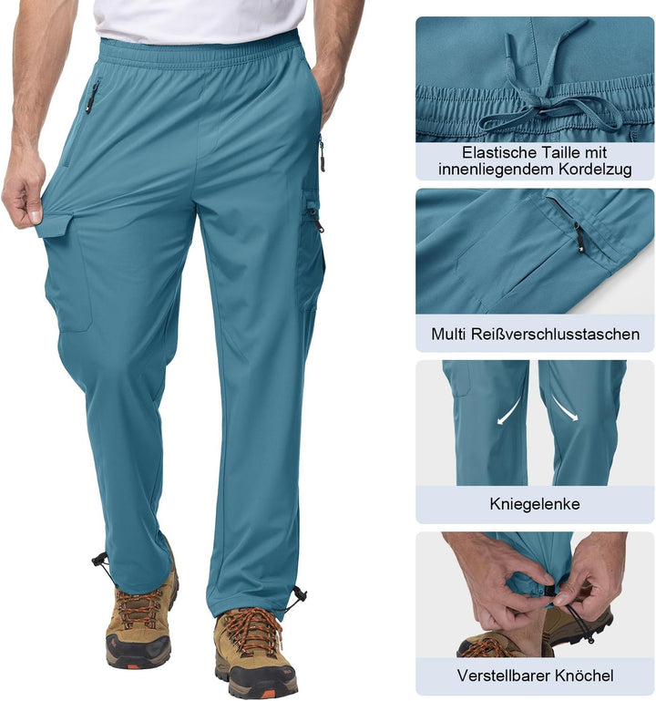 YSENTO Herren Wanderhose Outdoorhose Trekkinghose Sommer Leichte Atmungsaktiv Schnell Trockend Funkt