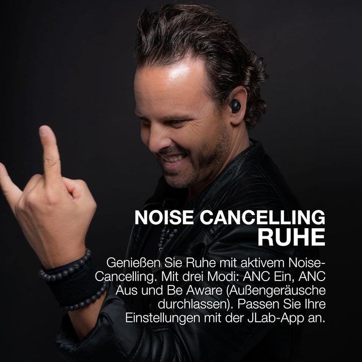 JLab Go Pop ANC In Ear Kopfhörer Bluetooth, Active Noise Cancelling kabellose Kopfhörer 24+ Std. Spi