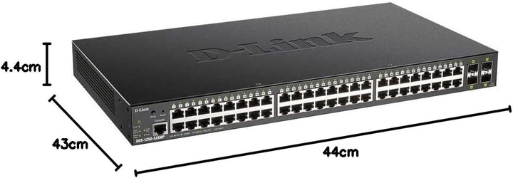 D-Link DGS-1250-52XMP, 52-Port Layer 2/3 Smart Managed PoE Gigabit Switch (48 x 10/100/1000 Mbit/s B