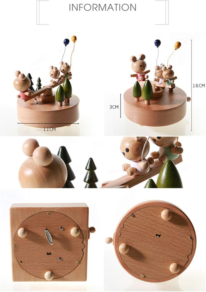 Chonor Innovative Szene aus Holz Spieluhr, Premier Spieluhr Handkurbel Handwerk Reine Hand-klassisch