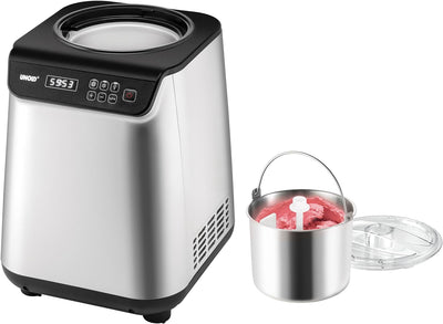 Unold EISMASCHINE UNO, mit Kompressor, 1,2 Liter Volumen, Edelstahl-Eisbehälter, mit Timer, 18/8, 1.