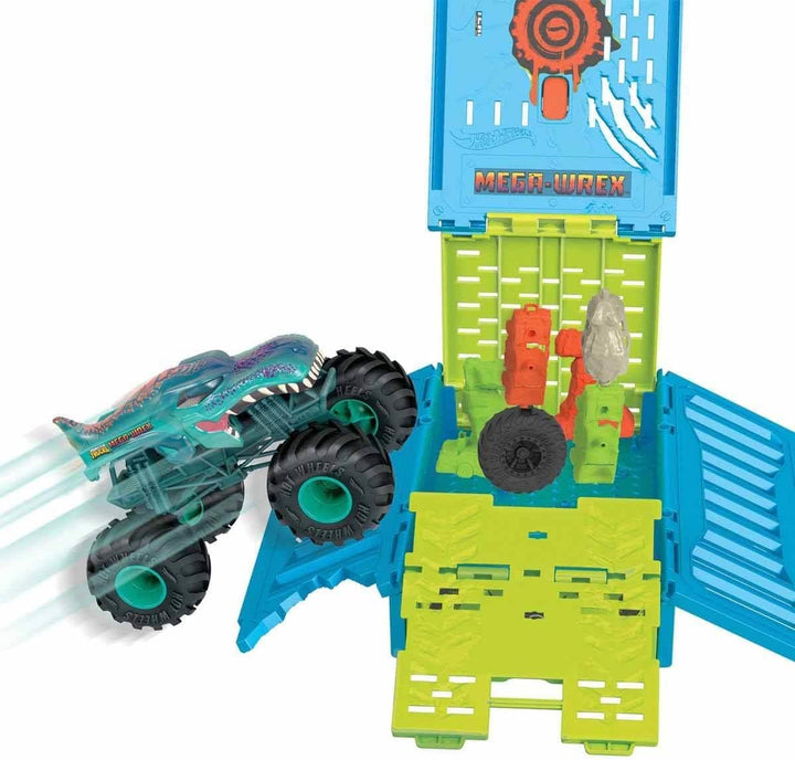 Hot Wheels Monster Trucks 1:24 Mega-Wrex Oversized Crash Cage Playset Mehrfarbig OneSize