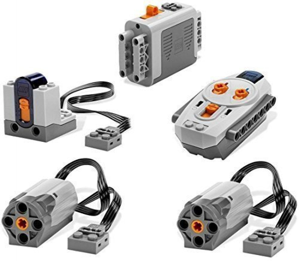 LEGO 5pc Power Functions Motor Battery IR Remote Receiver Set