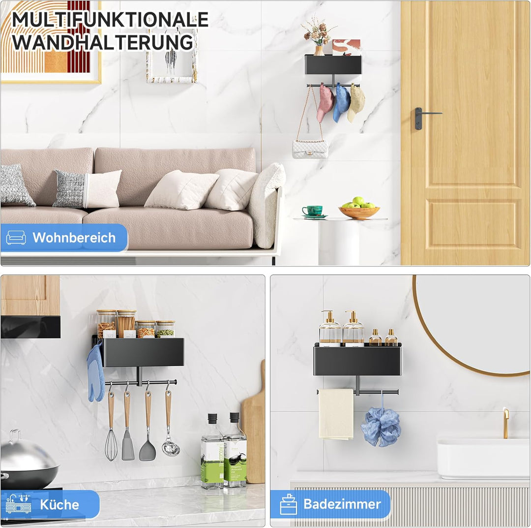 YYBO Hundegarderobe mit ablage, Hundeleinen Halterung Wand, Hunde Garderobe für Hundezubehör Hundele