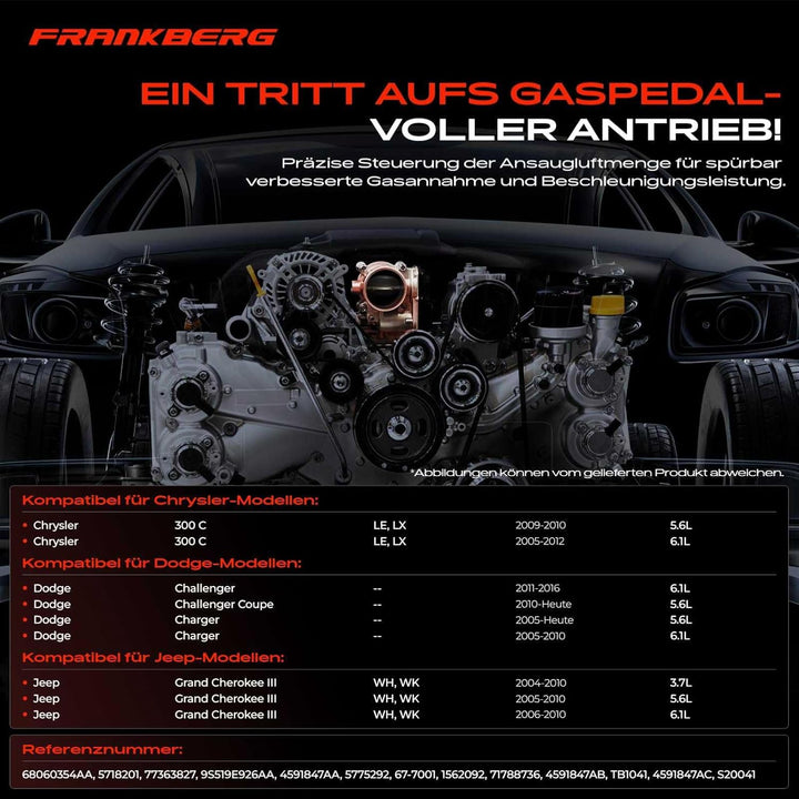 Drosselklappe für 300 C LE, LX Challenger Charger Grand Cherokee III WH, WK 3.7L 5.7L 6.1L 2005-Heut