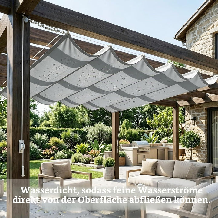 Einziehbare Welle Sonnensegel,Verstellbar Schattenabdeckung 0.8x3.5m,Nach Mass Wellenmarkise Verstel