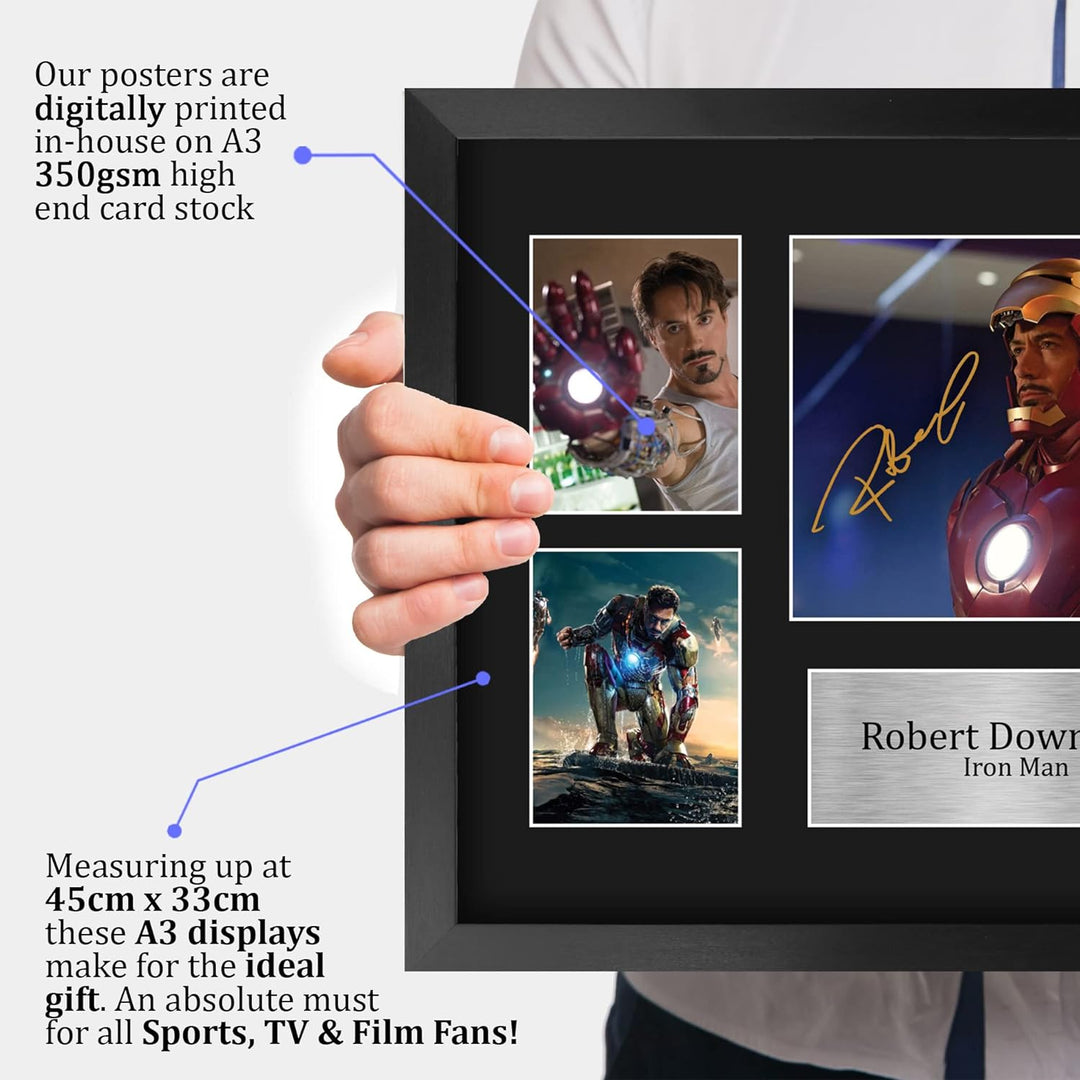 HWC Trading FR A3 Robert Downey Jr Ironman Presents Autogramm-Bild für Film-Erinnerungsstücke, gerah