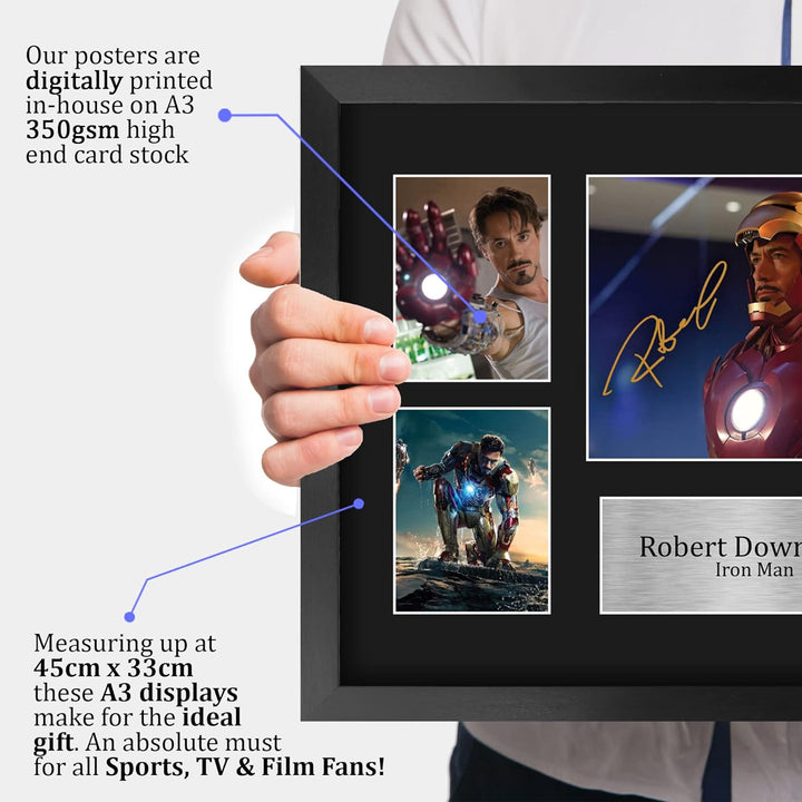 HWC Trading FR A3 Robert Downey Jr Ironman Presents Autogramm-Bild für Film-Erinnerungsstücke, gerah