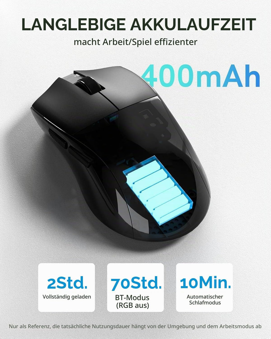Redragon M821 Ergonomische Kabellose Gaming Maus 54g 3-Mode 12800DPI 1000Hz