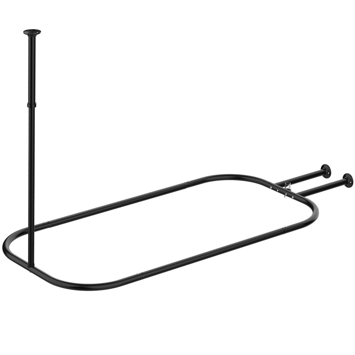 PrettyHome Duschvorhangstange, quadratisch, robust, rostfrei, oval, 148,1 x 61 cm, für freistehende