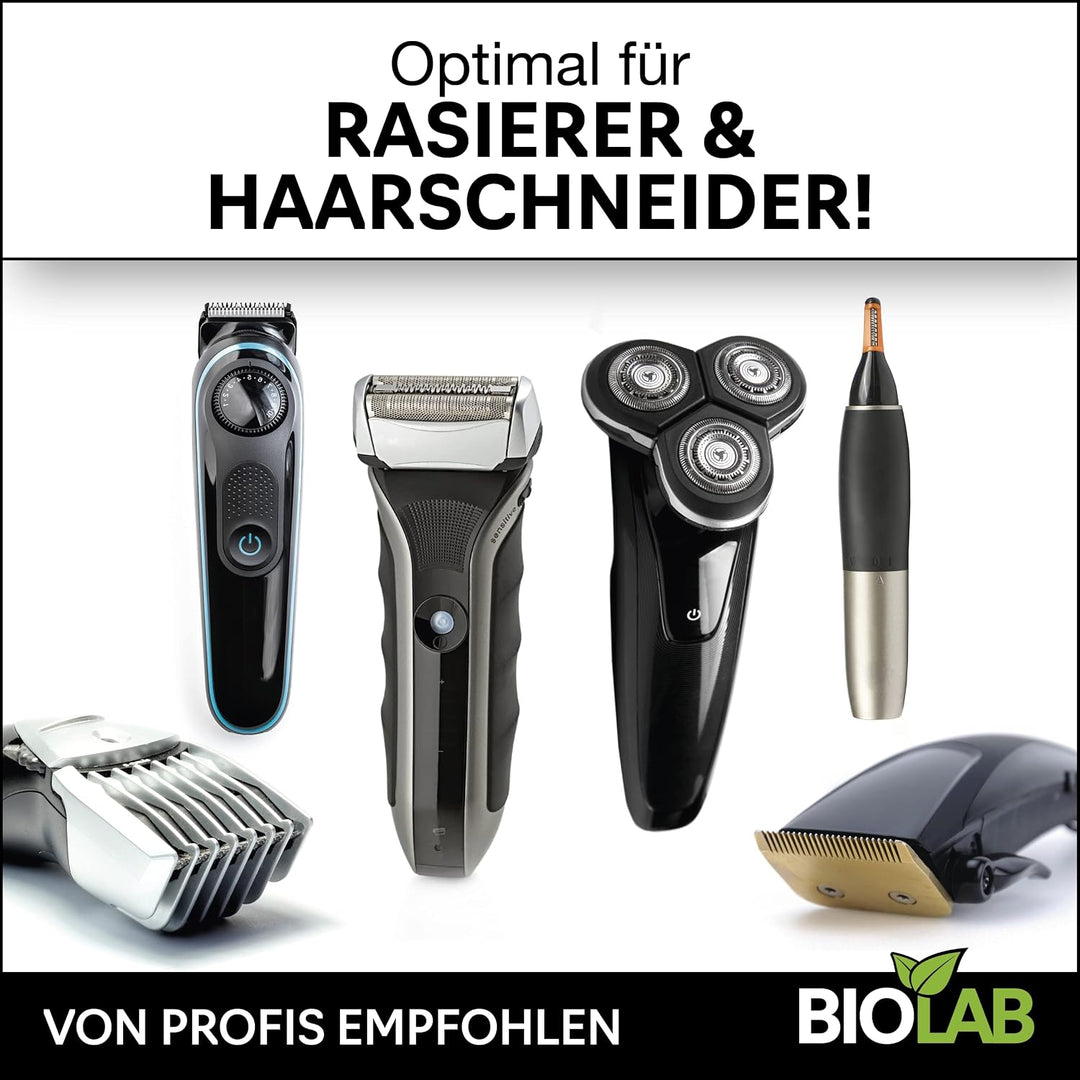 BIOLAB Bio Scherkopfreiniger Spray (2 x 100ml) Scherkopf Reinigungsspray zur Reinigung von Rasierer