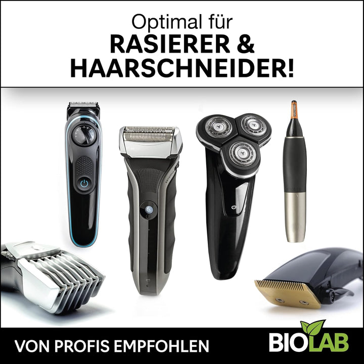 BIOLAB Bio Scherkopfreiniger Spray (2 x 100ml) Scherkopf Reinigungsspray zur Reinigung von Rasierer