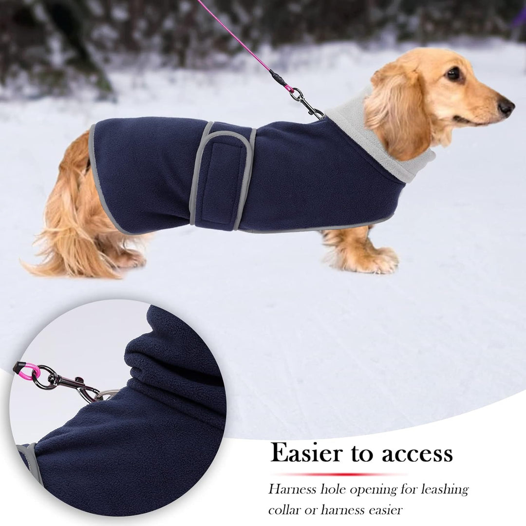 Geyecete -Gemütlich Polarfleece Winter hundemantel fur Dackel,Miniatur Dackel fleece hundepullover,H