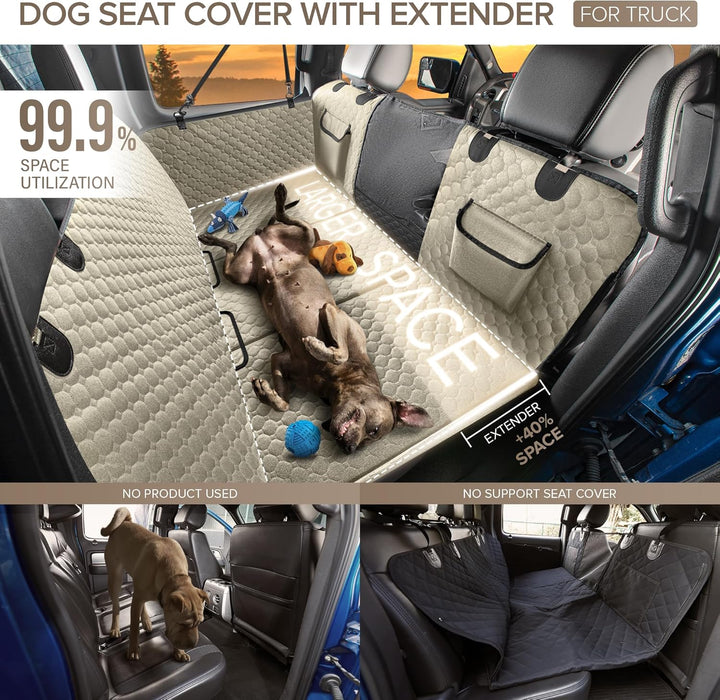SHARLOVY XL LKW-Rücksitzverlängerung für Hunde, grosse Harte Unterseite, Hundeautositzbezug für Rück