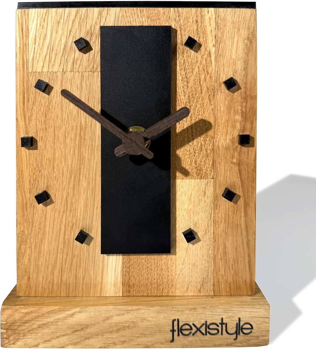 FLEXISTYLE Modern standuhr klein aus Holz Eiche Wohnzimmer Badezimmer (Style 11), Style 11