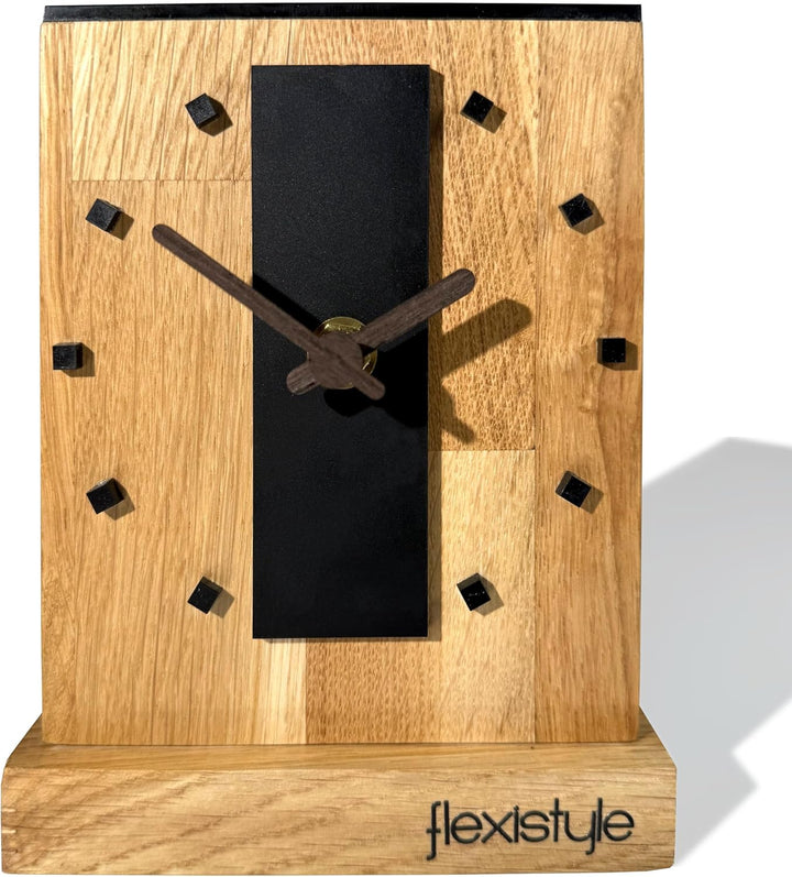 FLEXISTYLE Modern standuhr klein aus Holz Eiche Wohnzimmer Badezimmer (Style 11), Style 11