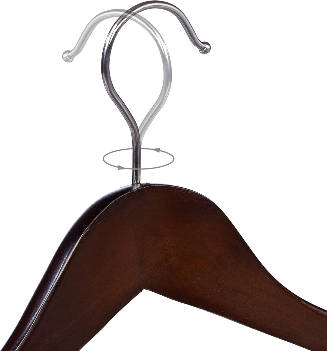 Relaxdays Anzug Kleiderbügel, 5er Set, breite Schulter, 360° drehbarer Haken, mit Hosenstange, Holzk