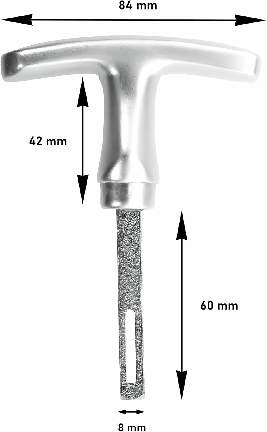 Garagentorgriff mit Innengriff, Alu F1, ergonomisch, 8x60 mm Set, 8x60 mm Set