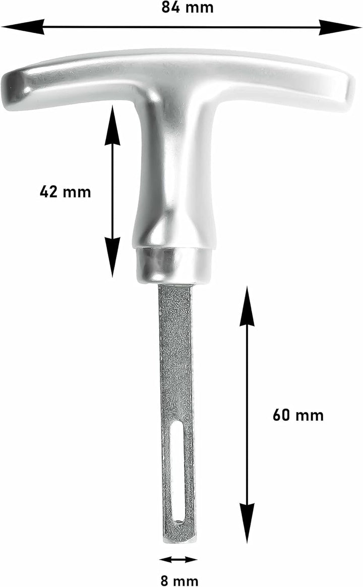 Garagentorgriff mit Innengriff, Alu F1, ergonomisch, 8x60 mm Set, 8x60 mm Set