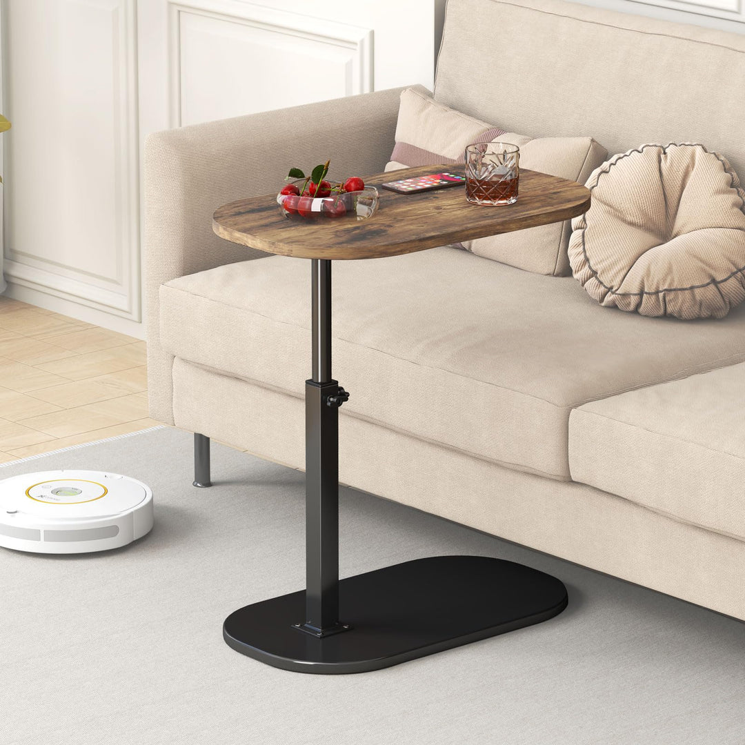 Beistelltisch in C-Form, höhenverstellbar, 360 ° drehbar, Sofa, Beistelltisch für Sofa/Bett/Badewann