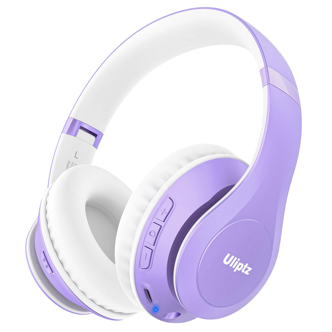 Uliptz Kabellose Bluetooth-Kopfhörer, 65 Stunden Spielzeit, 6 EQ-Soundmodi, HiFi-Stereo-Over-Ear-Kop