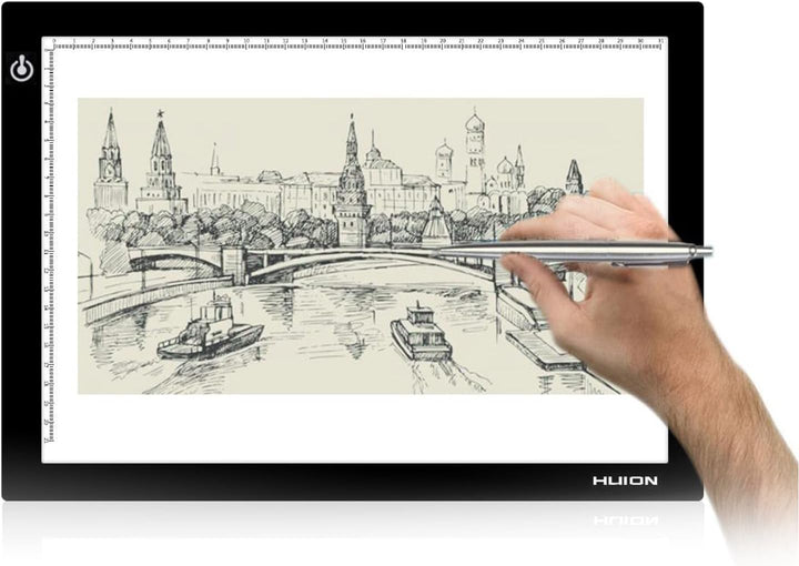 HUION Leuchttisch L4S LED Pad, 31 x 21cm Arbeitsbereich, Tragbare Lichtkasten Leuchtkasten mit USB K