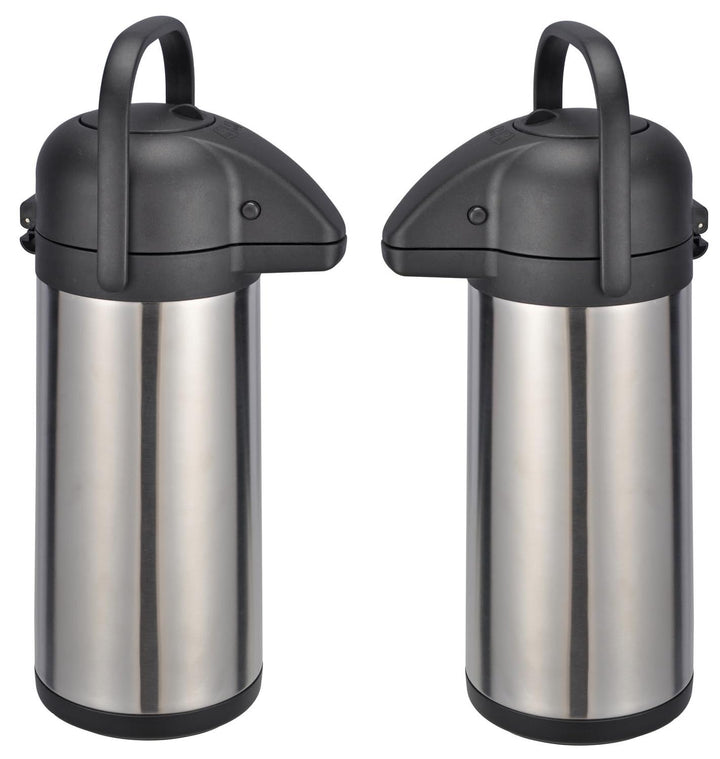 2x Thermoskanne 3 Liter Pumpkanne Kaffee Teekanne Warmhalte Airpot Isolierkanne Doppelwandig Getränk
