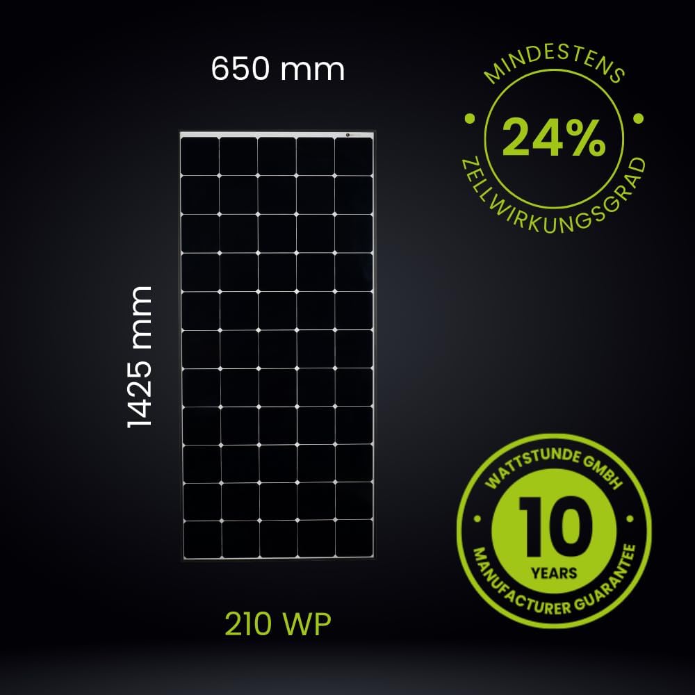SOLA Frame Daylight 210Wp monokristallines Solarmodul mit SunPower Back-Contact-Technologie (210 W),