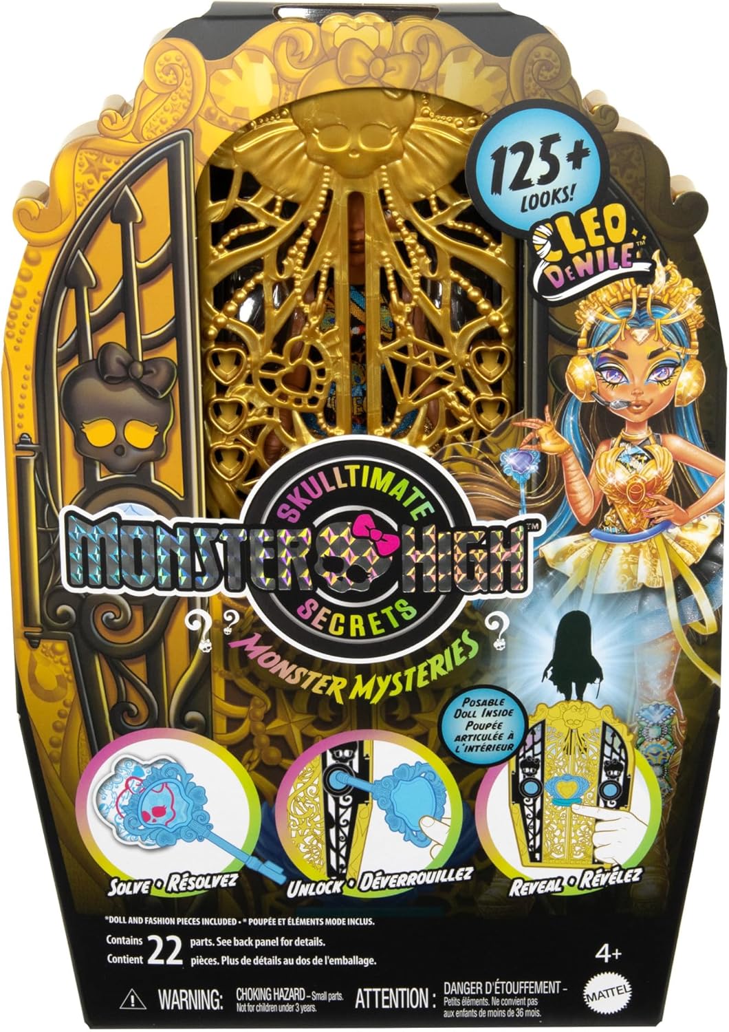 Monster High Skulltimate Secrets Puppen- und Accessoire-Set, Monster Mysteries Cleo De Nile mit Klei