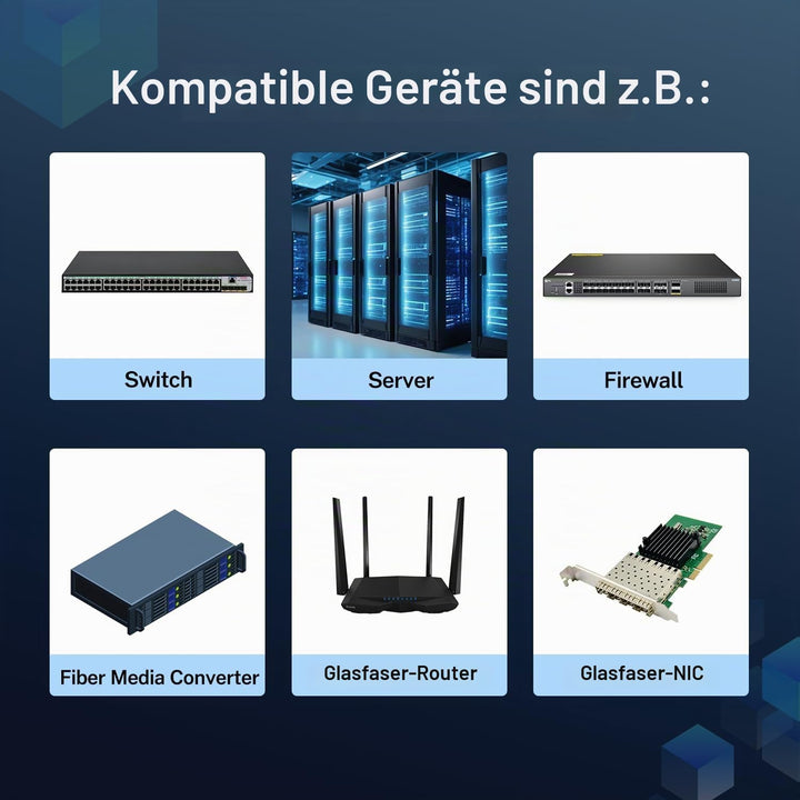 4er-Pack 1.25G SFP LC Modul 1000Base-LX Singlemode Transceiver (SMF, 1310nm, 20km, DDM) – Kompatibel