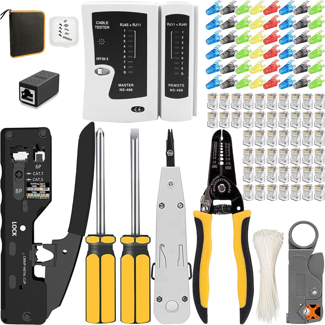 MAYLINEE Crimpstecker CAT5 CAT6 Netzwerk Werkzeug Set Crimpdraht Reparatur Kabel tester Kit für Patc